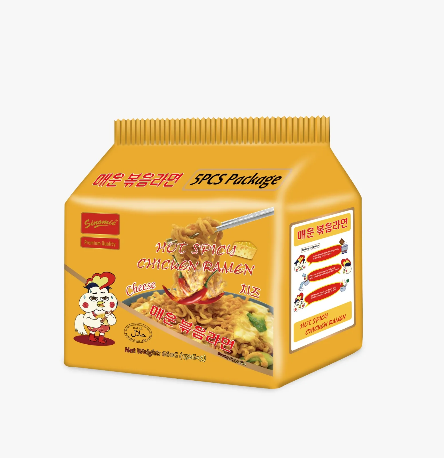 Sinomie Cheese Hot Spicy Chicken Ramen 660g